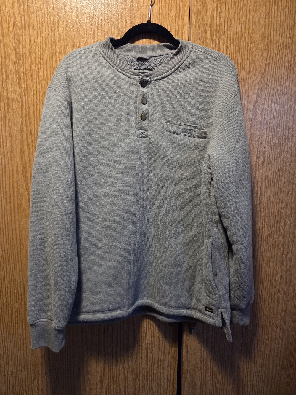 Stanley Men's Crewneck Henley Sweater in Light Gray